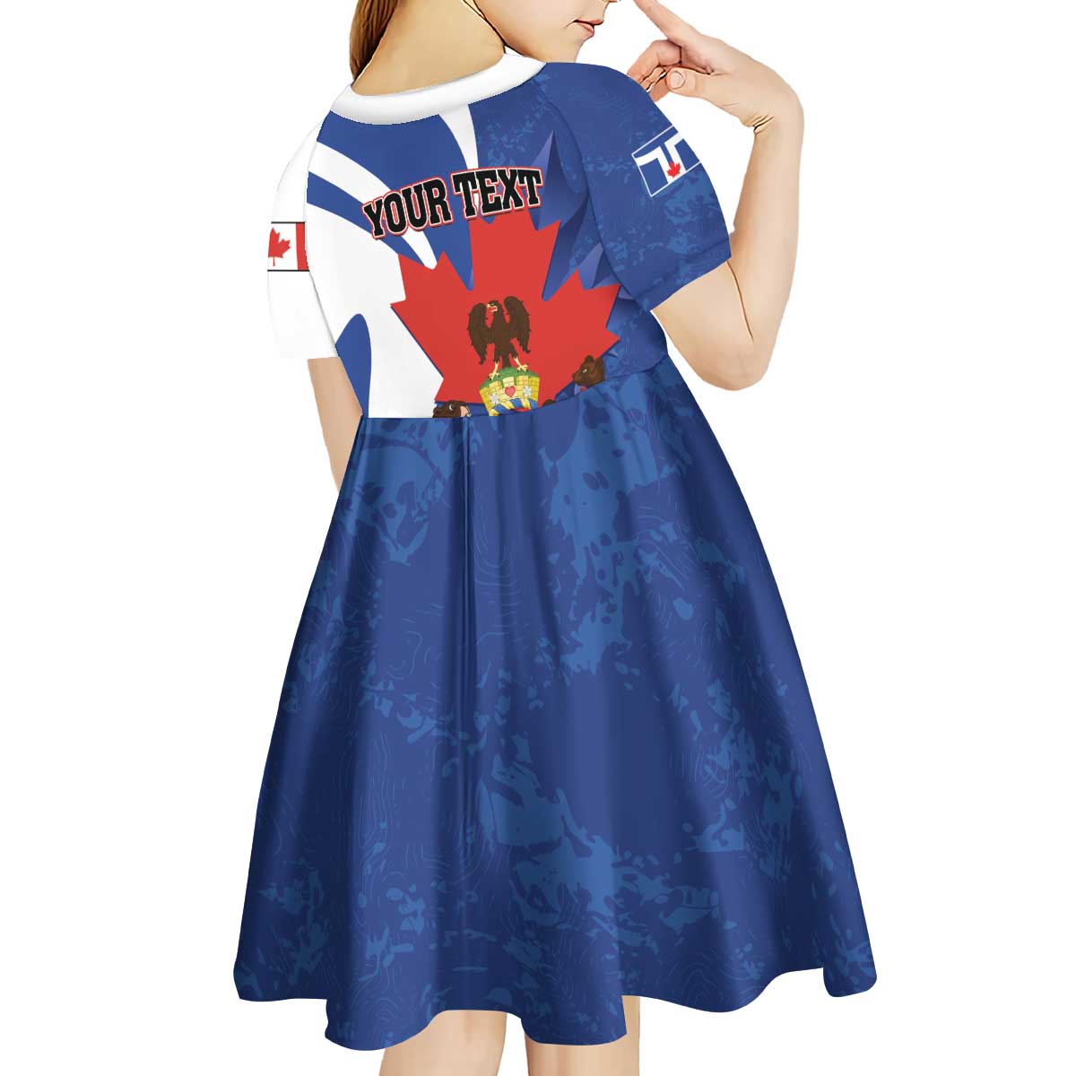 Personalised Canada Toronto Kid Short Sleeve Dress Maple Leaf Diversity Our Strength