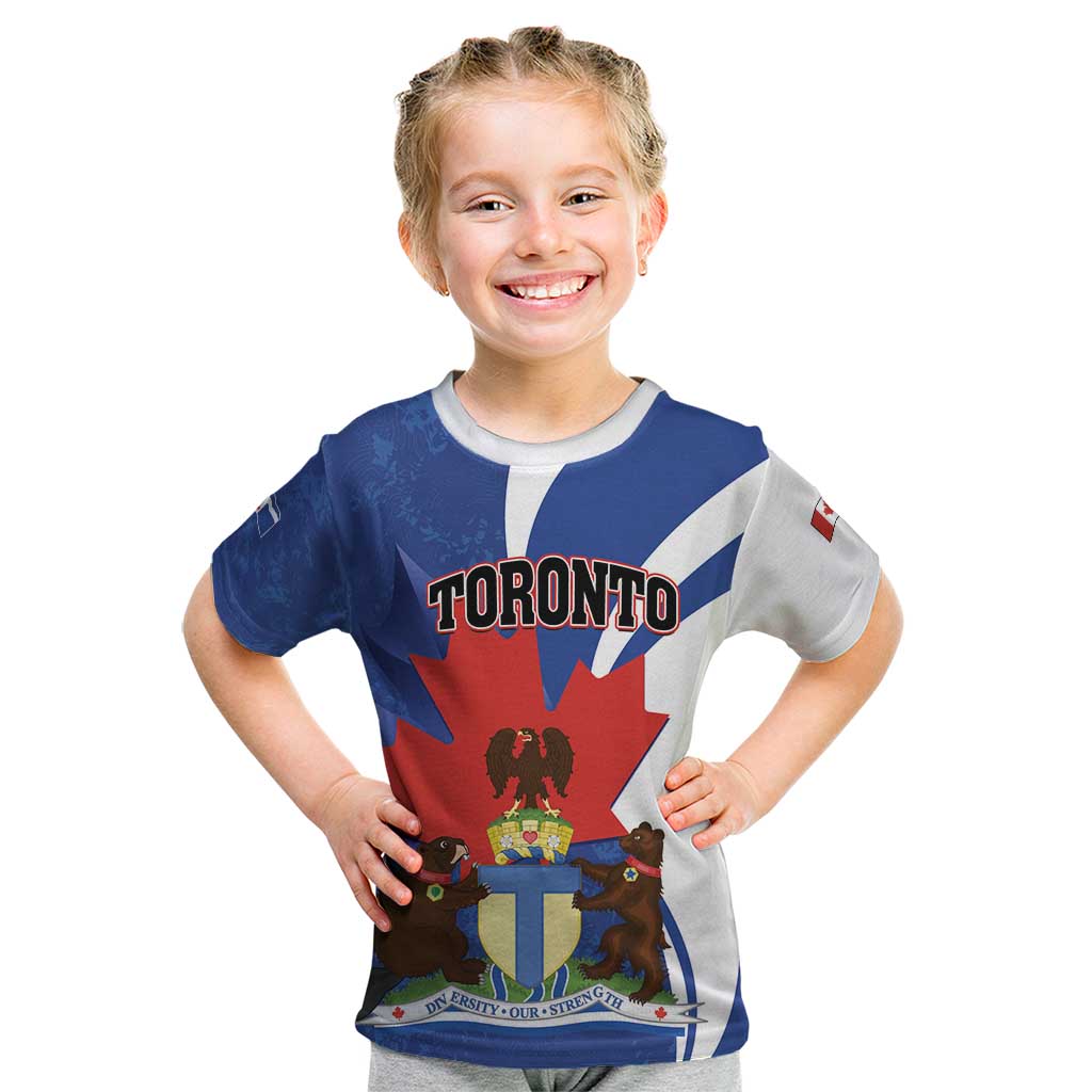 Personalised Canada Toronto Kid T Shirt Maple Leaf Diversity Our Strength