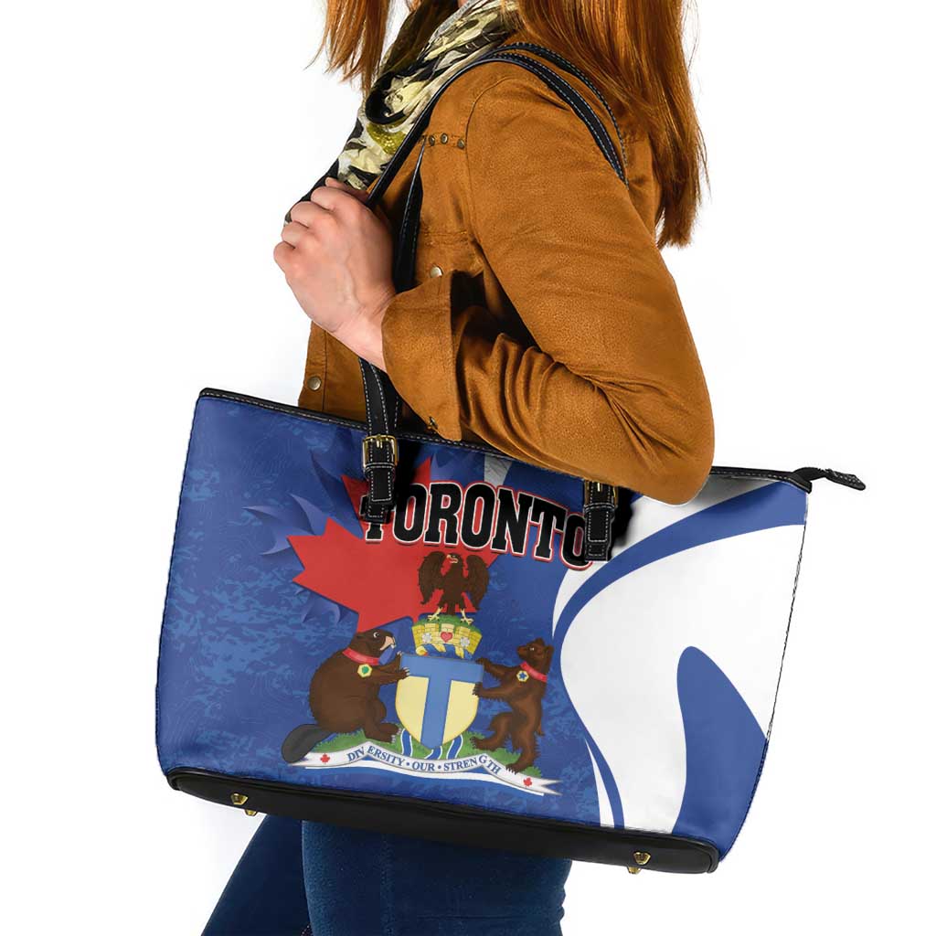 Canada Toronto Leather Tote Bag Maple Leaf Diversity Our Strength