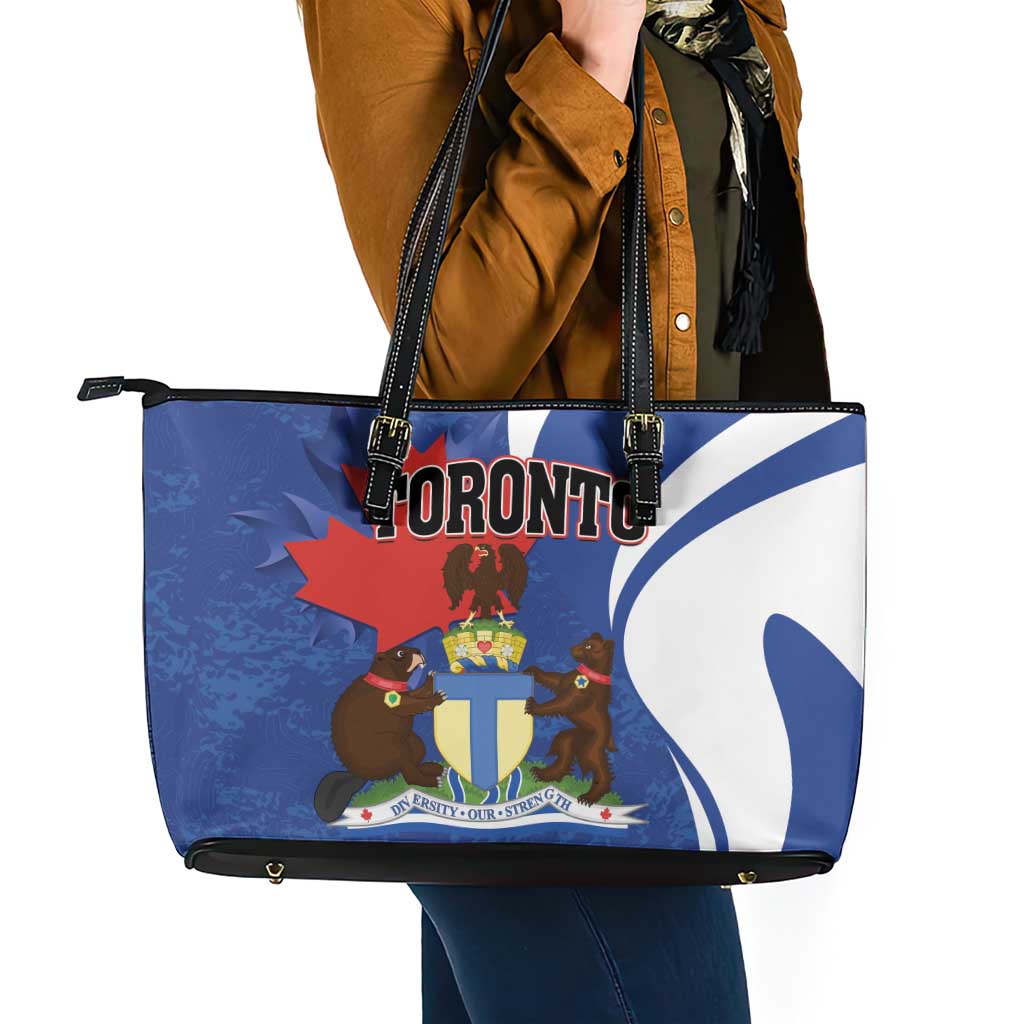 Canada Toronto Leather Tote Bag Maple Leaf Diversity Our Strength