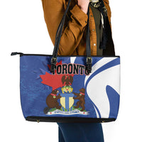Canada Toronto Leather Tote Bag Maple Leaf Diversity Our Strength
