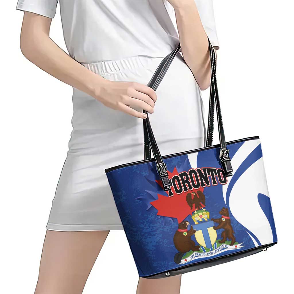 Canada Toronto Leather Tote Bag Maple Leaf Diversity Our Strength