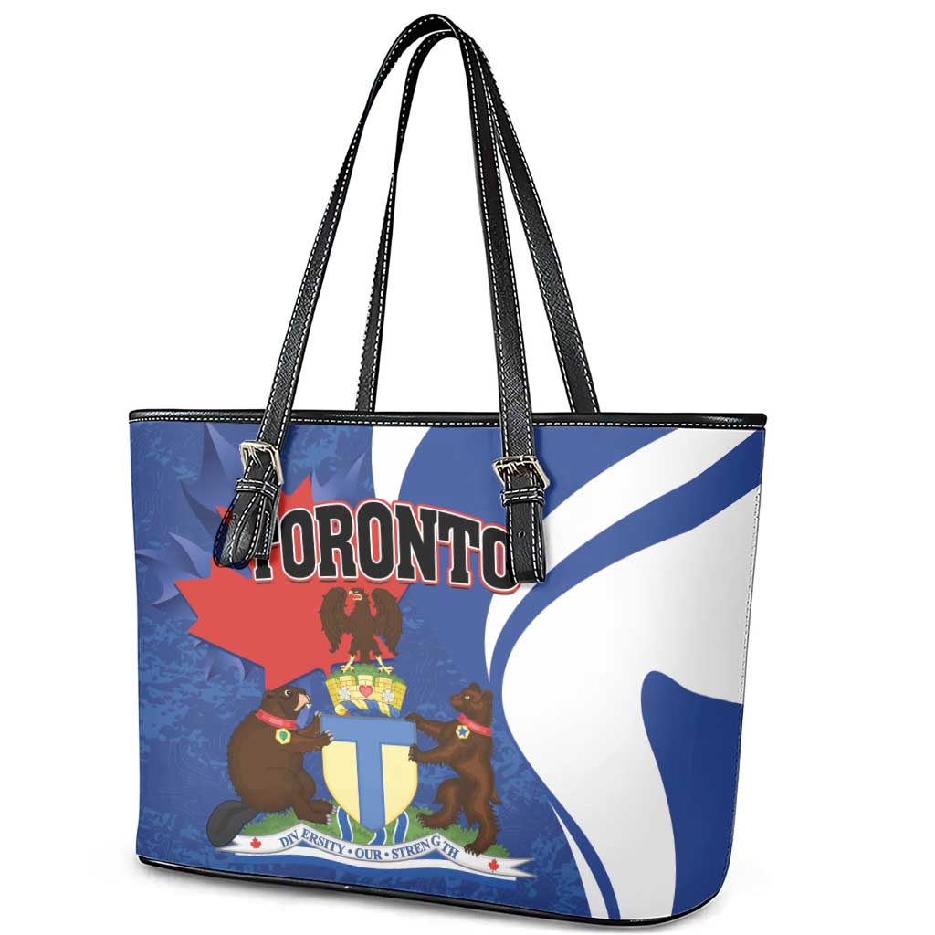 Canada Toronto Leather Tote Bag Maple Leaf Diversity Our Strength