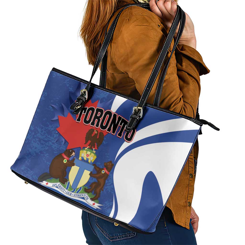 Canada Toronto Leather Tote Bag Maple Leaf Diversity Our Strength