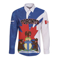 Personalised Canada Toronto Long Sleeve Button Shirt Maple Leaf Diversity Our Strength