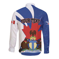 Personalised Canada Toronto Long Sleeve Button Shirt Maple Leaf Diversity Our Strength