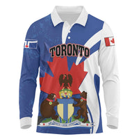 Personalised Canada Toronto Long Sleeve Polo Shirt Maple Leaf Diversity Our Strength
