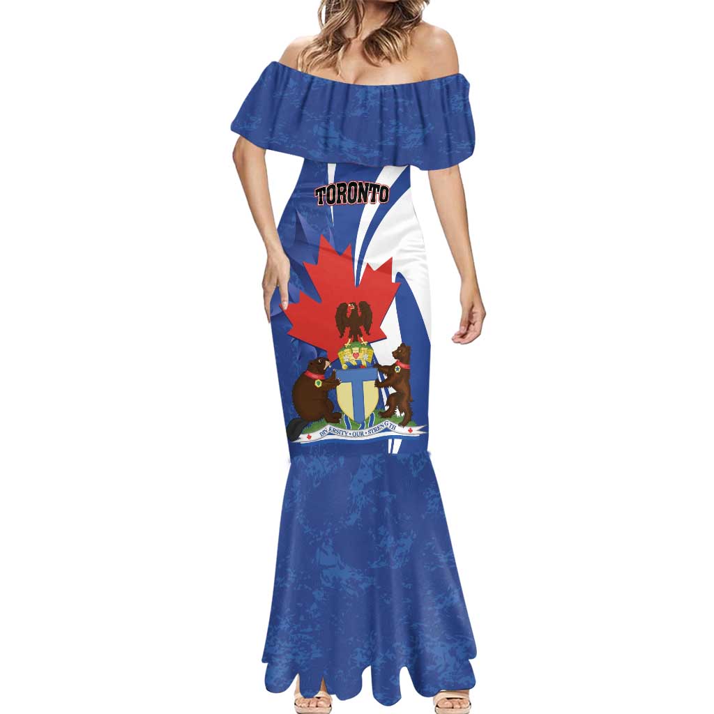 Personalised Canada Toronto Mermaid Dress Maple Leaf Diversity Our Strength