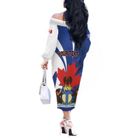 Personalised Canada Toronto Off The Shoulder Long Sleeve Dress Maple Leaf Diversity Our Strength