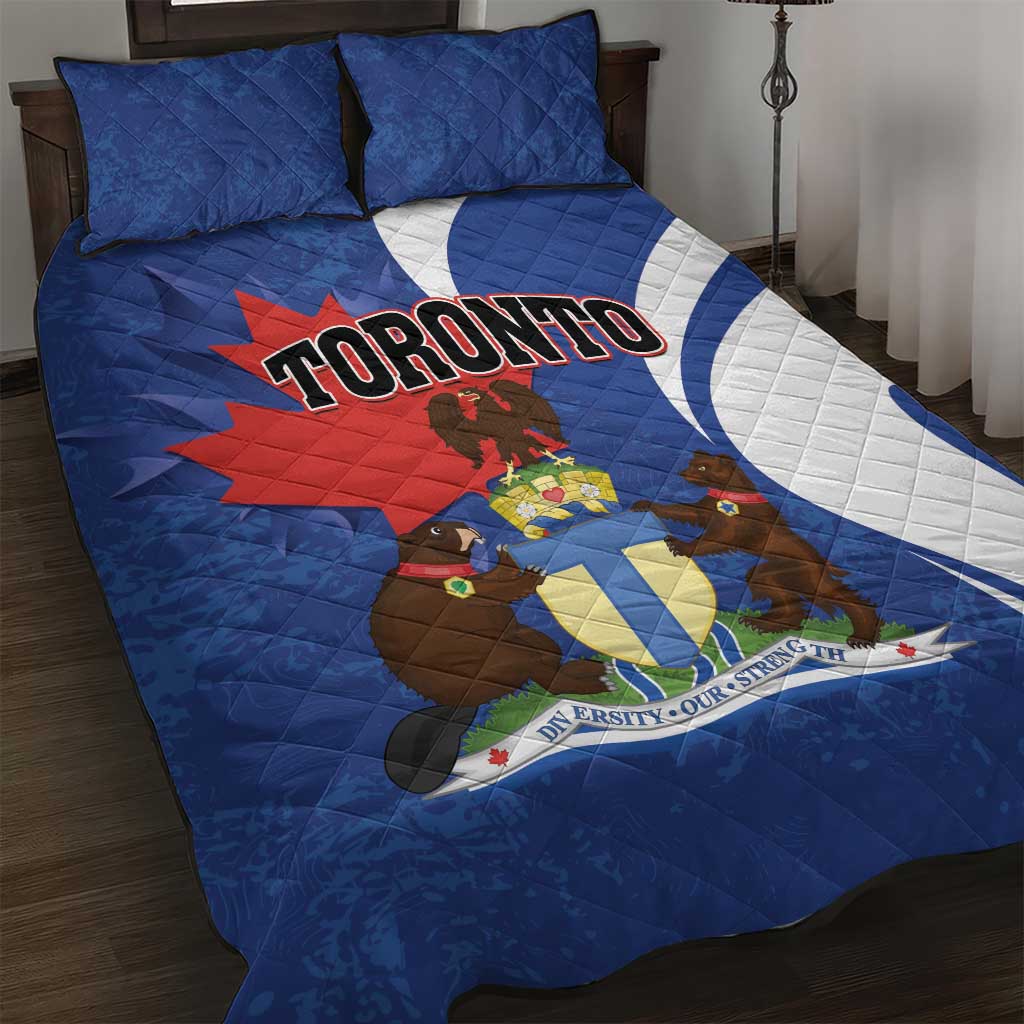 Canada Toronto Quilt Bed Set Maple Leaf Diversity Our Strength