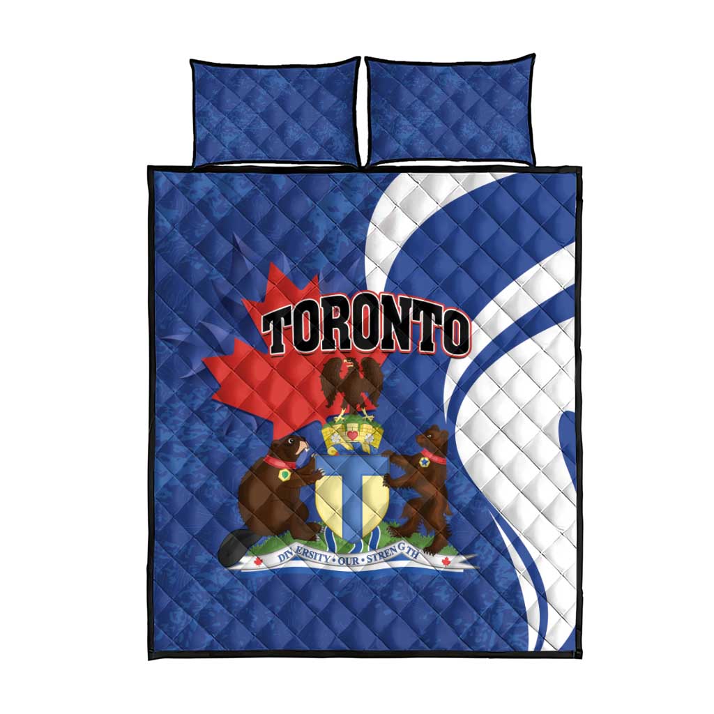 Canada Toronto Quilt Bed Set Maple Leaf Diversity Our Strength