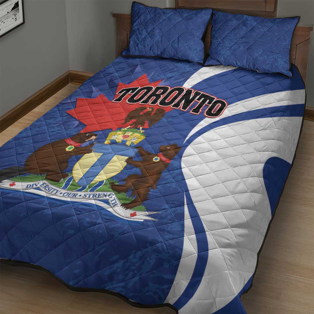 Canada Toronto Quilt Bed Set Maple Leaf Diversity Our Strength