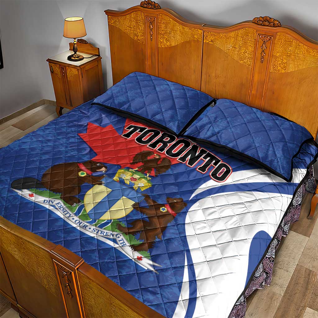 Canada Toronto Quilt Bed Set Maple Leaf Diversity Our Strength