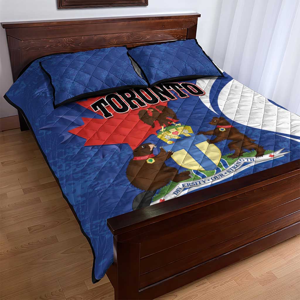 Canada Toronto Quilt Bed Set Maple Leaf Diversity Our Strength