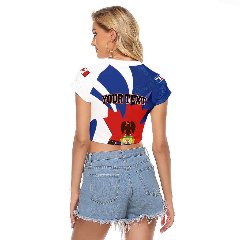 Personalised Canada Toronto Raglan Cropped T Shirt Maple Leaf Diversity Our Strength