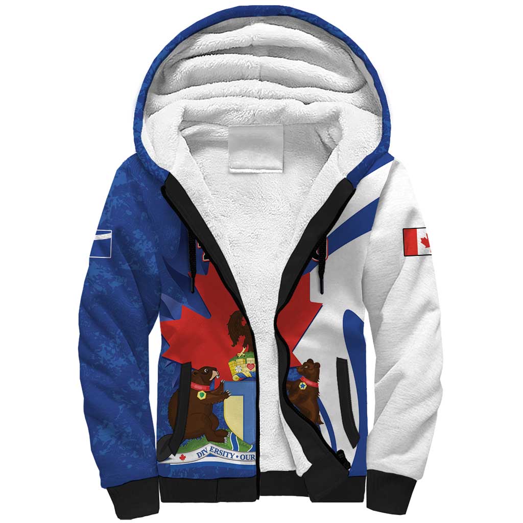 Personalised Canada Toronto Sherpa Hoodie Maple Leaf Diversity Our Strength