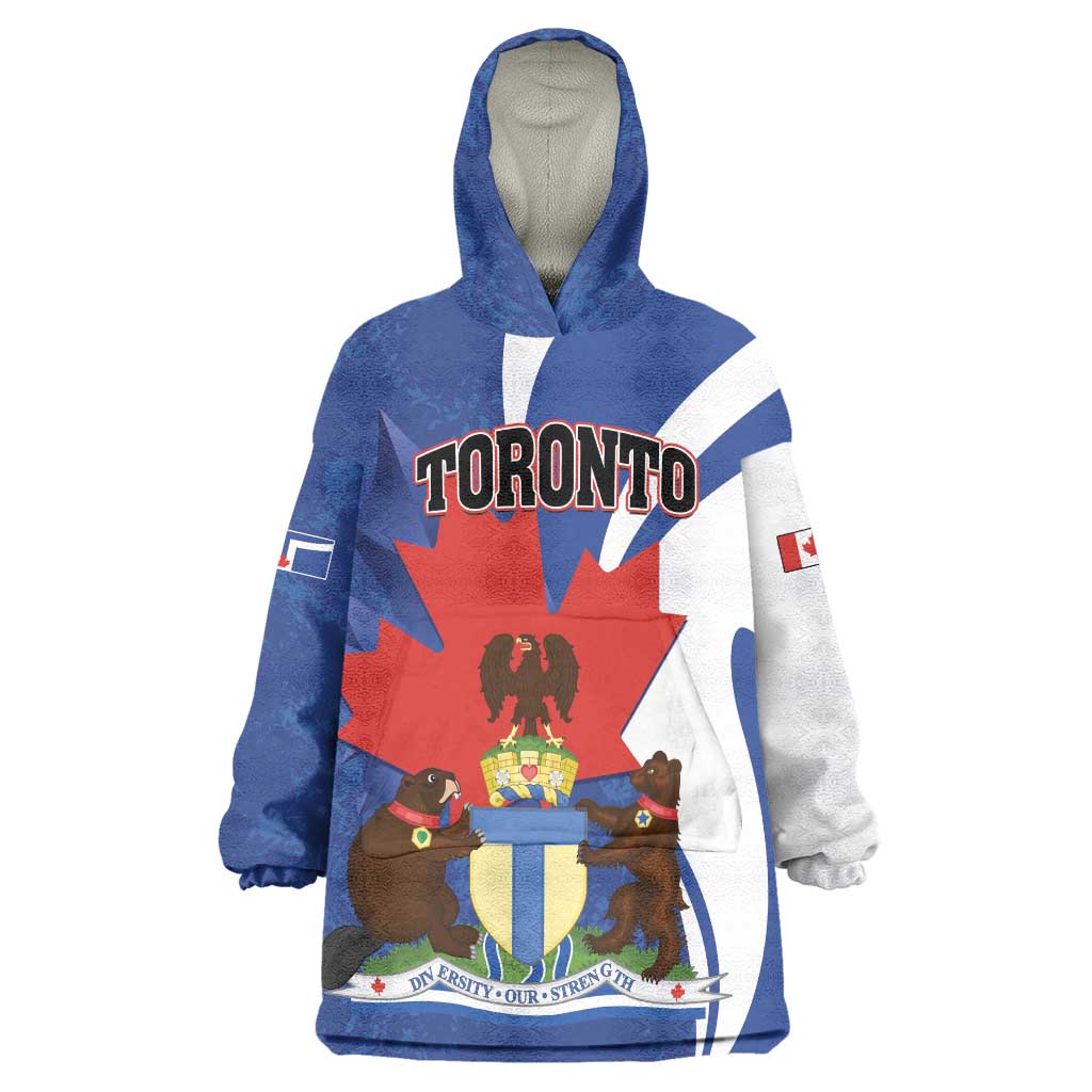 Personalised Canada Toronto Wearable Blanket Hoodie Maple Leaf Diversity Our Strength