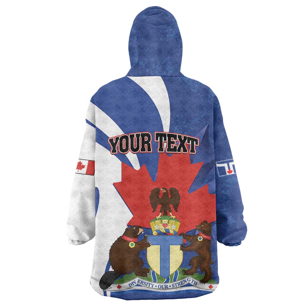Personalised Canada Toronto Wearable Blanket Hoodie Maple Leaf Diversity Our Strength