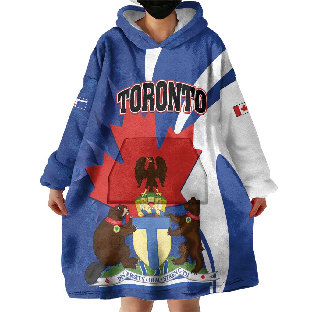 Personalised Canada Toronto Wearable Blanket Hoodie Maple Leaf Diversity Our Strength
