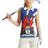 Personalised Canada Toronto Women Sleeveless Polo Shirt Maple Leaf Diversity Our Strength