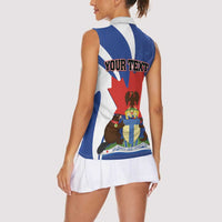 Personalised Canada Toronto Women Sleeveless Polo Shirt Maple Leaf Diversity Our Strength