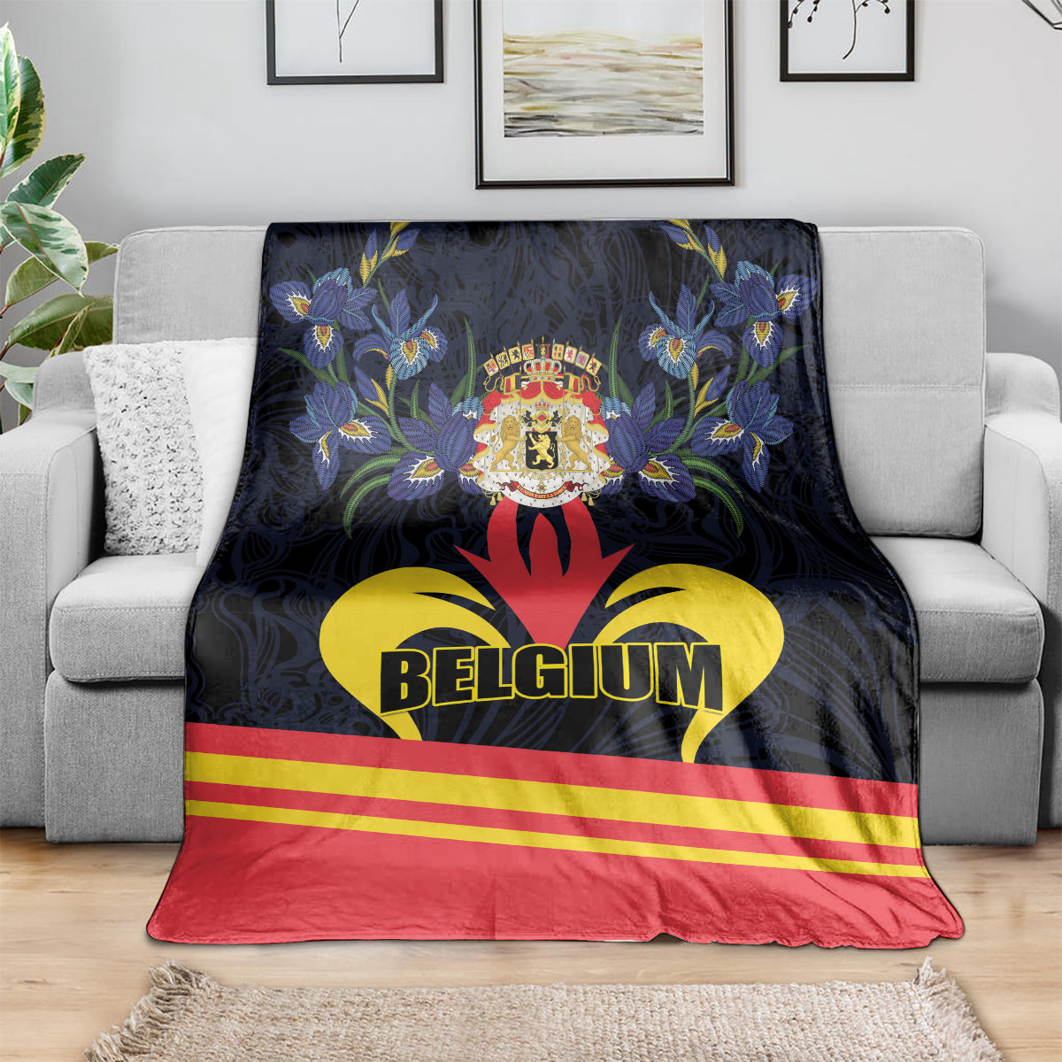 Belgium Iris Day Blanket Royaume de Belgique Coat Of Arms