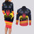 Personalized Belgium Iris Day Couples Matching Long Sleeve Bodycon Dress and Long Sleeve Button Shirt Royaume de Belgique Coat Of Arms - Wonder Print Shop