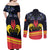Personalized Belgium Iris Day Couples Matching Off Shoulder Maxi Dress and Long Sleeve Button Shirt Royaume de Belgique Coat Of Arms - Wonder Print Shop