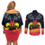 Personalized Belgium Iris Day Couples Matching Off Shoulder Short Dress and Long Sleeve Button Shirt Royaume de Belgique Coat Of Arms - Wonder Print Shop