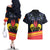 Personalized Belgium Iris Day Couples Matching Off The Shoulder Long Sleeve Dress and Hawaiian Shirt Royaume de Belgique Coat Of Arms - Wonder Print Shop