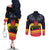 Personalized Belgium Iris Day Couples Matching Off The Shoulder Long Sleeve Dress and Long Sleeve Button Shirt Royaume de Belgique Coat Of Arms