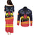 Personalized Belgium Iris Day Couples Matching Puletasi and Long Sleeve Button Shirt Royaume de Belgique Coat Of Arms - Wonder Print Shop