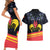 Personalized Belgium Iris Day Couples Matching Short Sleeve Bodycon Dress and Hawaiian Shirt Royaume de Belgique Coat Of Arms - Wonder Print Shop