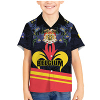 Personalized Belgium Iris Day Family Matching Mermaid Dress and Hawaiian Shirt Royaume de Belgique Coat Of Arms - Wonder Print Shop
