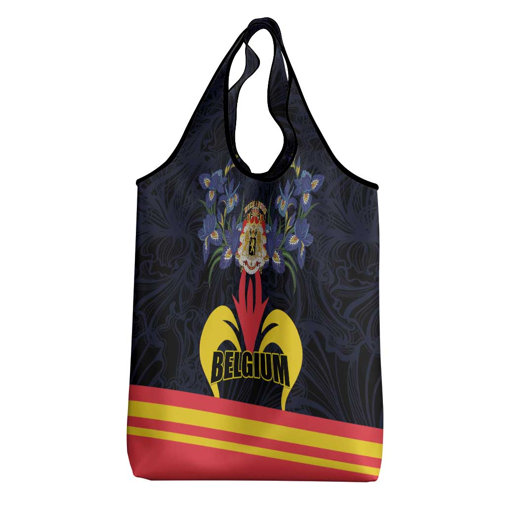 Belgium Iris Day Grocery Bag Royaume de Belgique Coat Of Arms