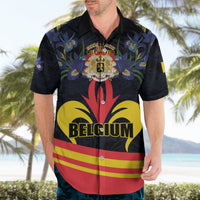 Personalized Belgium Iris Day Hawaiian Shirt Royaume de Belgique Coat Of Arms - Wonder Print Shop
