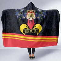 Belgium Iris Day Hooded Blanket Royaume de Belgique Coat Of Arms