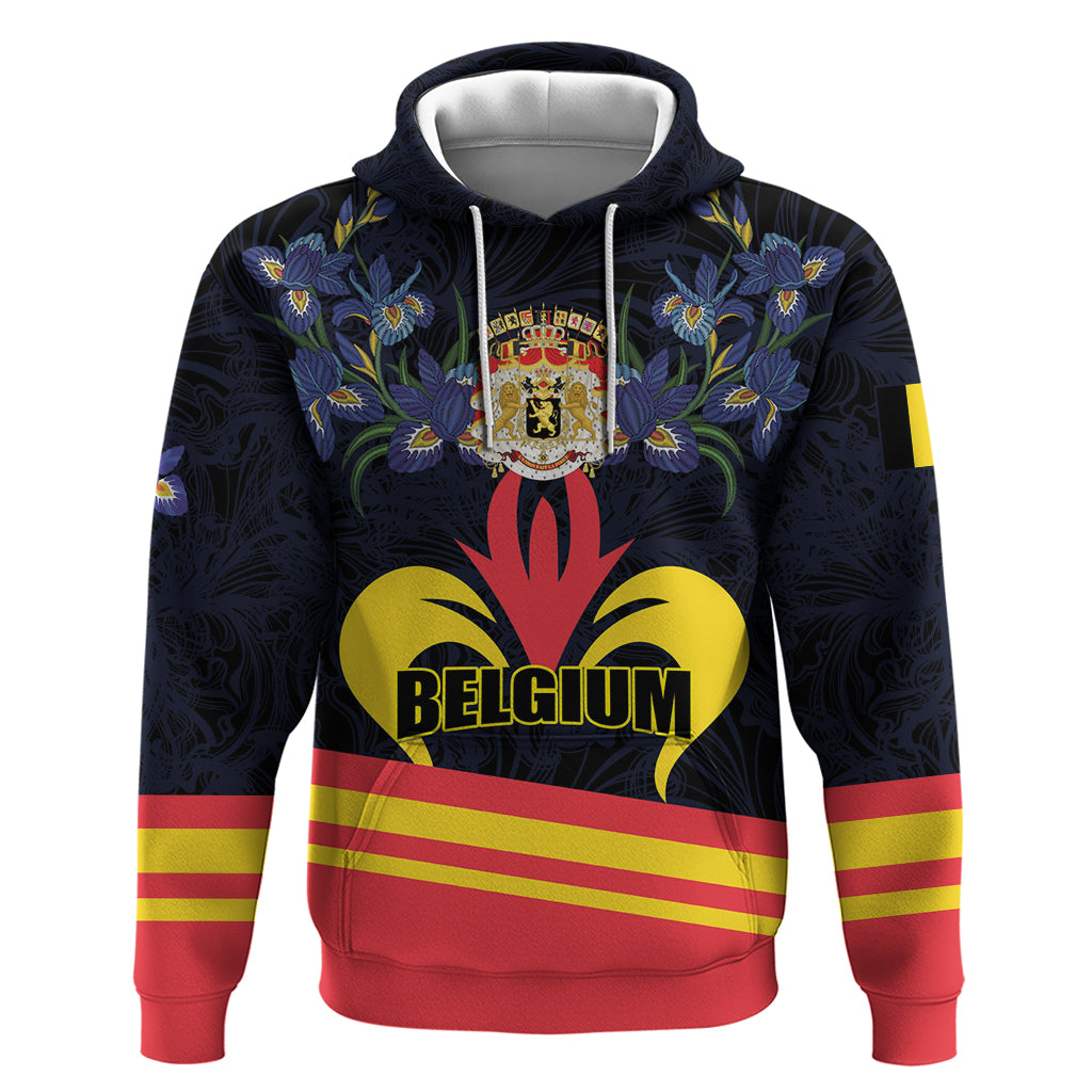 Personalized Belgium Iris Day Hoodie Royaume de Belgique Coat Of Arms - Wonder Print Shop