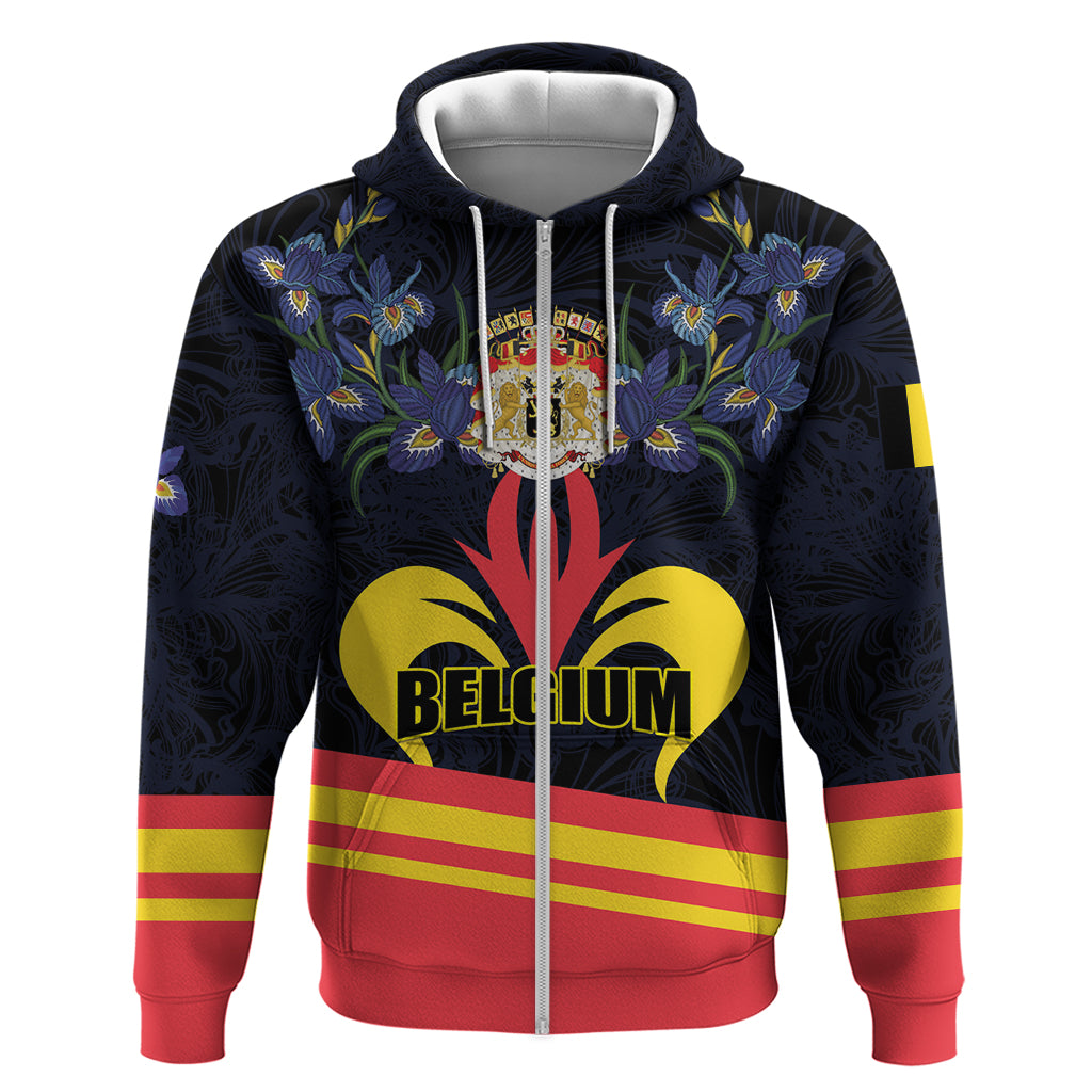 Personalized Belgium Iris Day Hoodie Royaume de Belgique Coat Of Arms - Wonder Print Shop