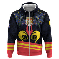 Personalized Belgium Iris Day Hoodie Royaume de Belgique Coat Of Arms - Wonder Print Shop