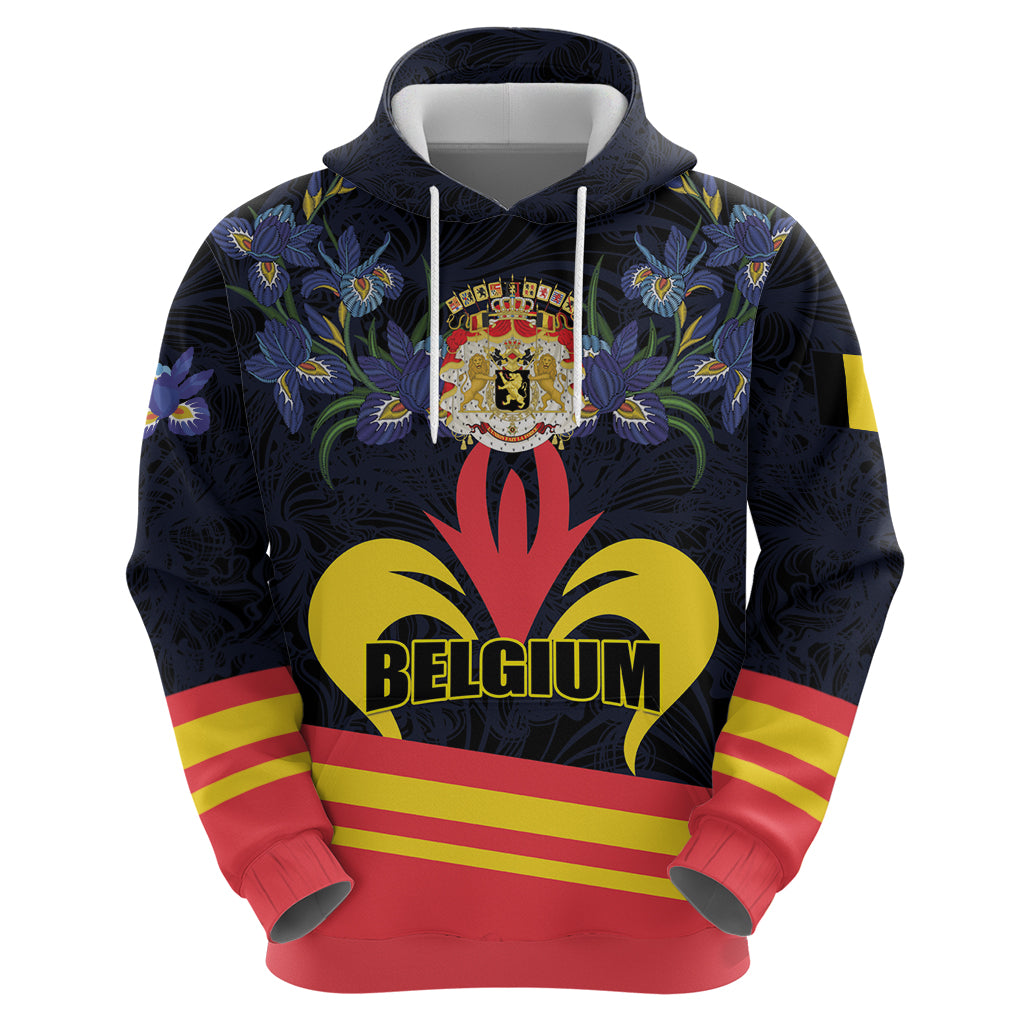 Personalized Belgium Iris Day Hoodie Royaume de Belgique Coat Of Arms - Wonder Print Shop
