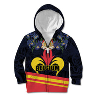 Personalized Belgium Iris Day Kid Hoodie Royaume de Belgique Coat Of Arms - Wonder Print Shop