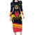 Personalized Belgium Iris Day Long Sleeve Bodycon Dress Royaume de Belgique Coat Of Arms - Wonder Print Shop