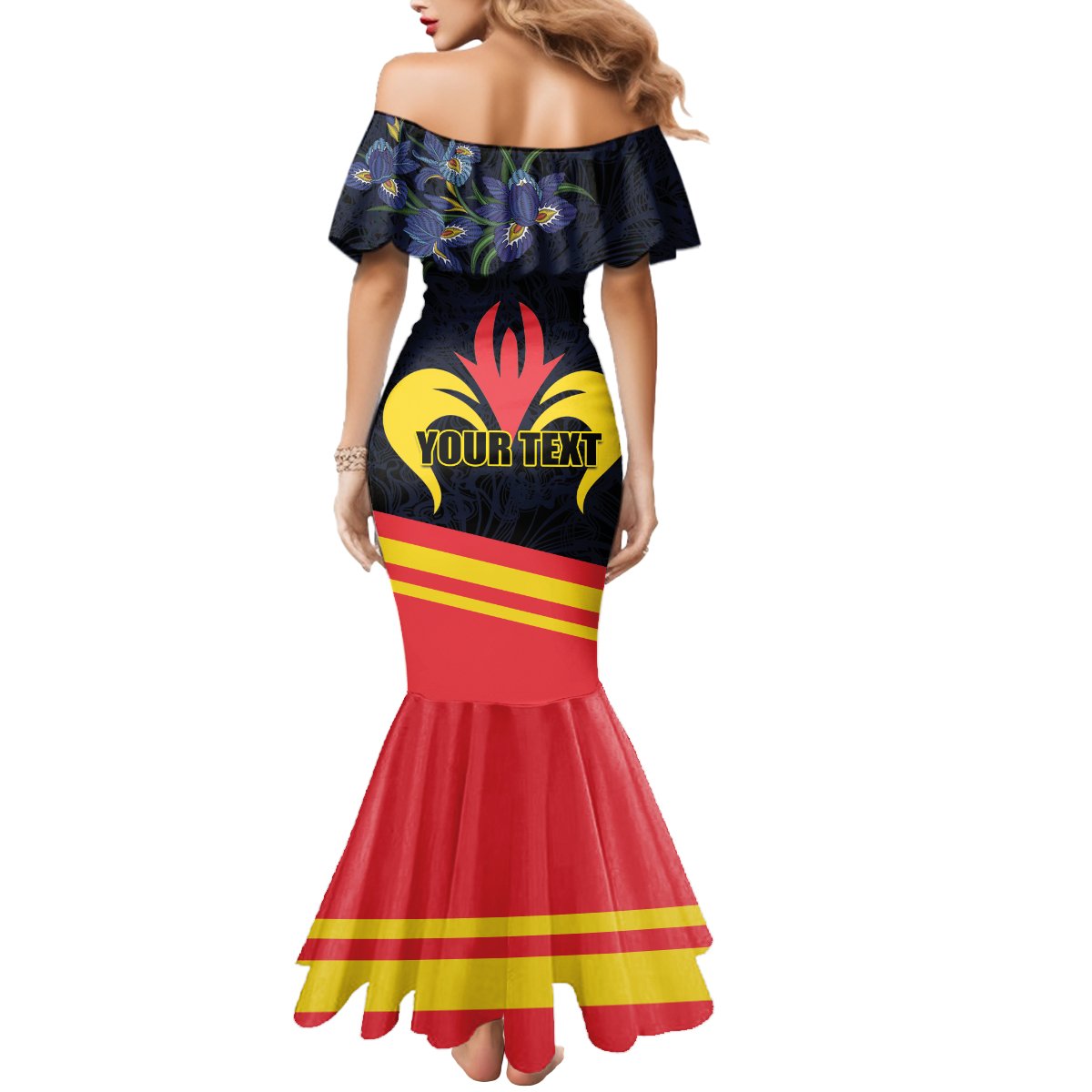 Personalized Belgium Iris Day Mermaid Dress Royaume de Belgique Coat Of Arms - Wonder Print Shop