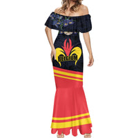 Personalized Belgium Iris Day Mermaid Dress Royaume de Belgique Coat Of Arms - Wonder Print Shop