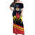 Personalized Belgium Iris Day Off Shoulder Maxi Dress Royaume de Belgique Coat Of Arms - Wonder Print Shop