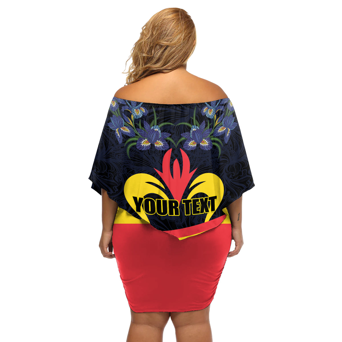Personalized Belgium Iris Day Off Shoulder Short Dress Royaume de Belgique Coat Of Arms - Wonder Print Shop