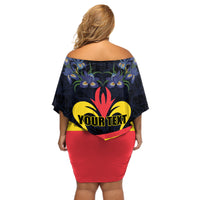 Personalized Belgium Iris Day Off Shoulder Short Dress Royaume de Belgique Coat Of Arms - Wonder Print Shop