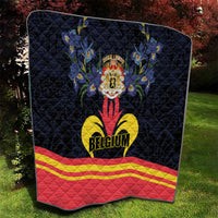 Belgium Iris Day Quilt Royaume de Belgique Coat Of Arms - Wonder Print Shop