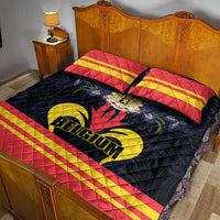 Belgium Iris Day Quilt Bed Set Royaume de Belgique Coat Of Arms - Wonder Print Shop